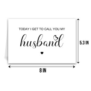 Qiliji Wedding Day Card for Groom from Bride, Husband Wedding Day Card, Husband Vow Card, Groom Gift from Bride, Today I Get To Call You My Husband Card