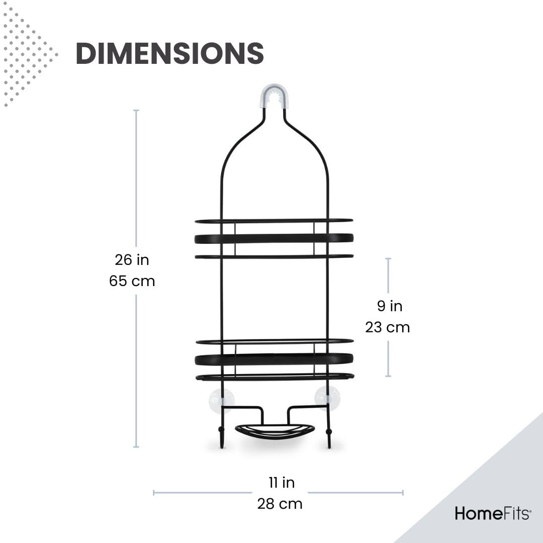 Hanging Shower Caddy Organizer Over Shower Head, Rust Resistant Rack Shower With Soap Holder and 2 Shelves For Shampoo, Bathroom Shower Organizer AMG (Matte Black)