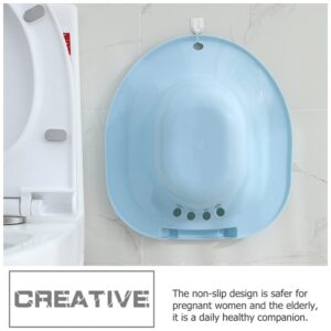 LALAFINA Bidet Toilet Seat Bidet Bath Sitz Seat Toilet Basin Hip Bath Basin Bathtub Blue Pregnant Woman Plastic Wash Ass Sitz Bath Basin