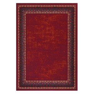 Antep Rugs Alfombras Bordered Modern 5x7 Non-Slip (Non-Skid) Low Pile Rubber Backing Indoor Area Rug (Maroon Red, 5' x 7')