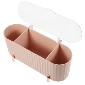 cabilock wood holder four grid cosmetic box storage makeup pad pink pp bathroom canisters