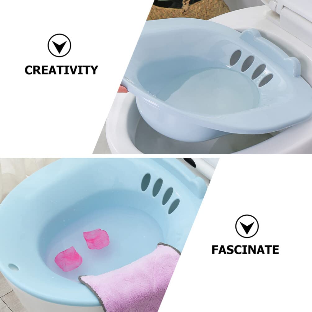 LALAFINA Bidet Toilet Seat Bidet Bath Sitz Seat Toilet Basin Hip Bath Basin Bathtub Blue Pregnant Woman Plastic Wash Ass Sitz Bath Basin