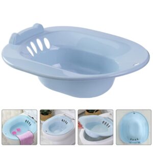 LALAFINA Bidet Toilet Seat Bidet Bath Sitz Seat Toilet Basin Hip Bath Basin Bathtub Blue Pregnant Woman Plastic Wash Ass Sitz Bath Basin