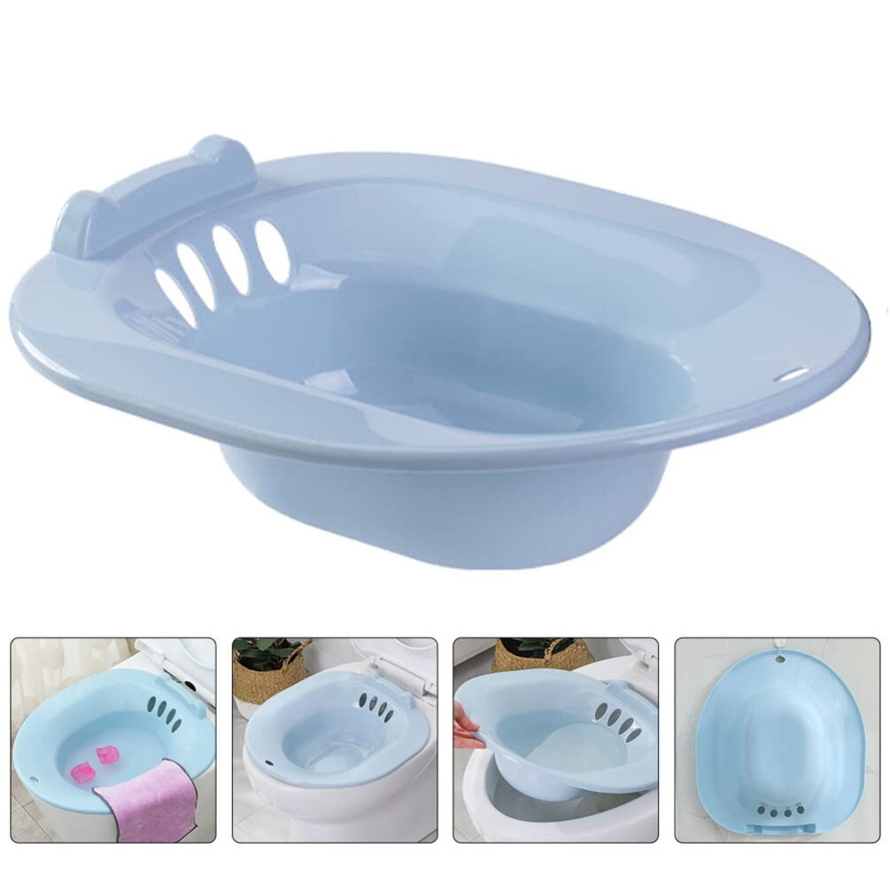 LALAFINA Bidet Toilet Seat Bidet Bath Sitz Seat Toilet Basin Hip Bath Basin Bathtub Blue Pregnant Woman Plastic Wash Ass Sitz Bath Basin