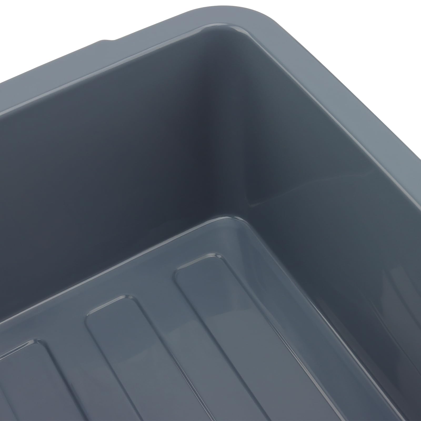 HEIHAK 5 Pack 8 L Plastic Bus Tub, 8.5 Qt 2.1 Gallon Grey Commercial Bus Box Utility Tote Bins, Small Rectangle Utility Storage Dish Tub Wash Basin for Kitchen, Restaurant, Cafeteria