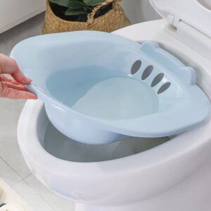 LALAFINA Bidet Toilet Seat Bidet Bath Sitz Seat Toilet Basin Hip Bath Basin Bathtub Blue Pregnant Woman Plastic Wash Ass Sitz Bath Basin