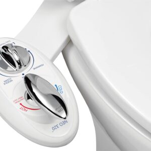 LUXE Bidet NEO 320 - Self Cleaning Dual Nozzle - Hot and Cold Water Non-Electric Bidet Toilet Attachment& NEO 120 - Self Cleaning Nozzle - Fresh Water Non-Electric Bidet Toilet Attachment