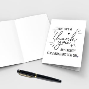 Qiliji Funny Thank You Card, Humor Appreciation Card for Women Men, There Isn't A Thank You Big Enough For Everything You Did