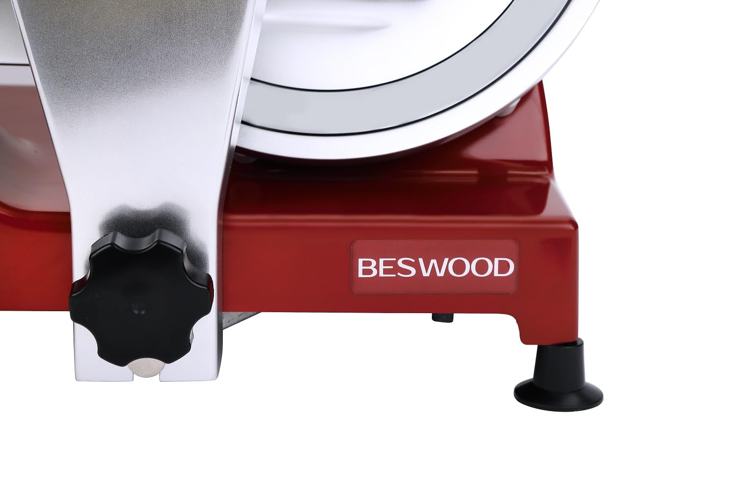 BESWOOD 10" Premium Chromium-plated Steel Blade Electric Deli Meat Cheese Food Slicer with Serving Plate Commercial and for Home use 240W BESWOOD250RX