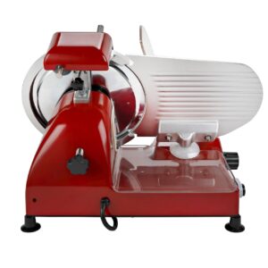 BESWOOD 10" Premium Chromium-plated Steel Blade Electric Deli Meat Cheese Food Slicer with Serving Plate Commercial and for Home use 240W BESWOOD250RX