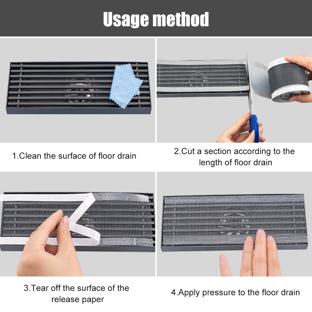 Shower Drain Hair Catcher Disposable Floor Drain Filter Stickers Mesh Window Leak Repair for Bathroom Kitchen Bedroom 5M/10M (5M)