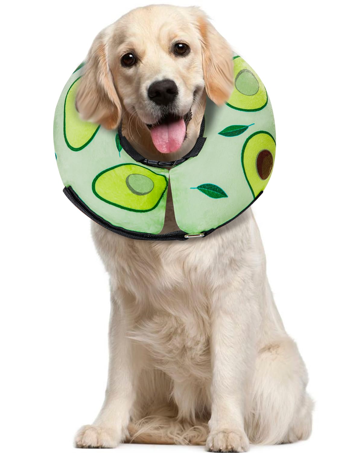 Dog Cone Collar for Small Medium Large Dogs for After Surgery, Pet Inflatable Neck Donut Collar Soft Protective Recovery Cone for Dogs and Cats - Alternative E Collar Does Not Block Vision - Green,L