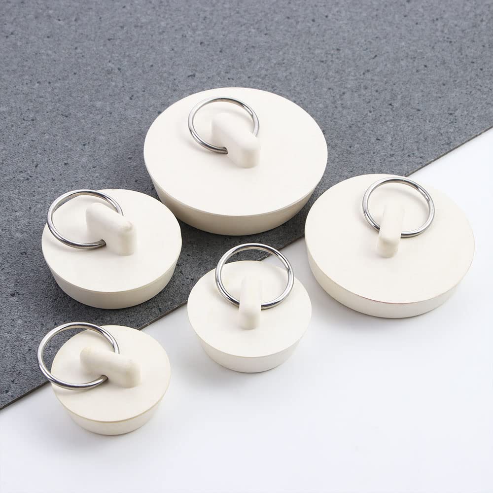 Tub Stopper Rubber Sink Stopper Durable White Drain Plug Rubber Universal Washbasin Leak-Proof Stopper for Bathroom Kitchen(A1,White)