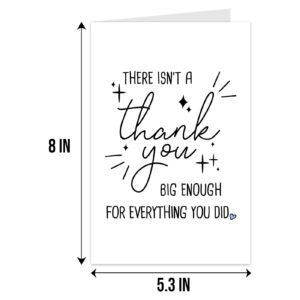 Qiliji Funny Thank You Card, Humor Appreciation Card for Women Men, There Isn't A Thank You Big Enough For Everything You Did