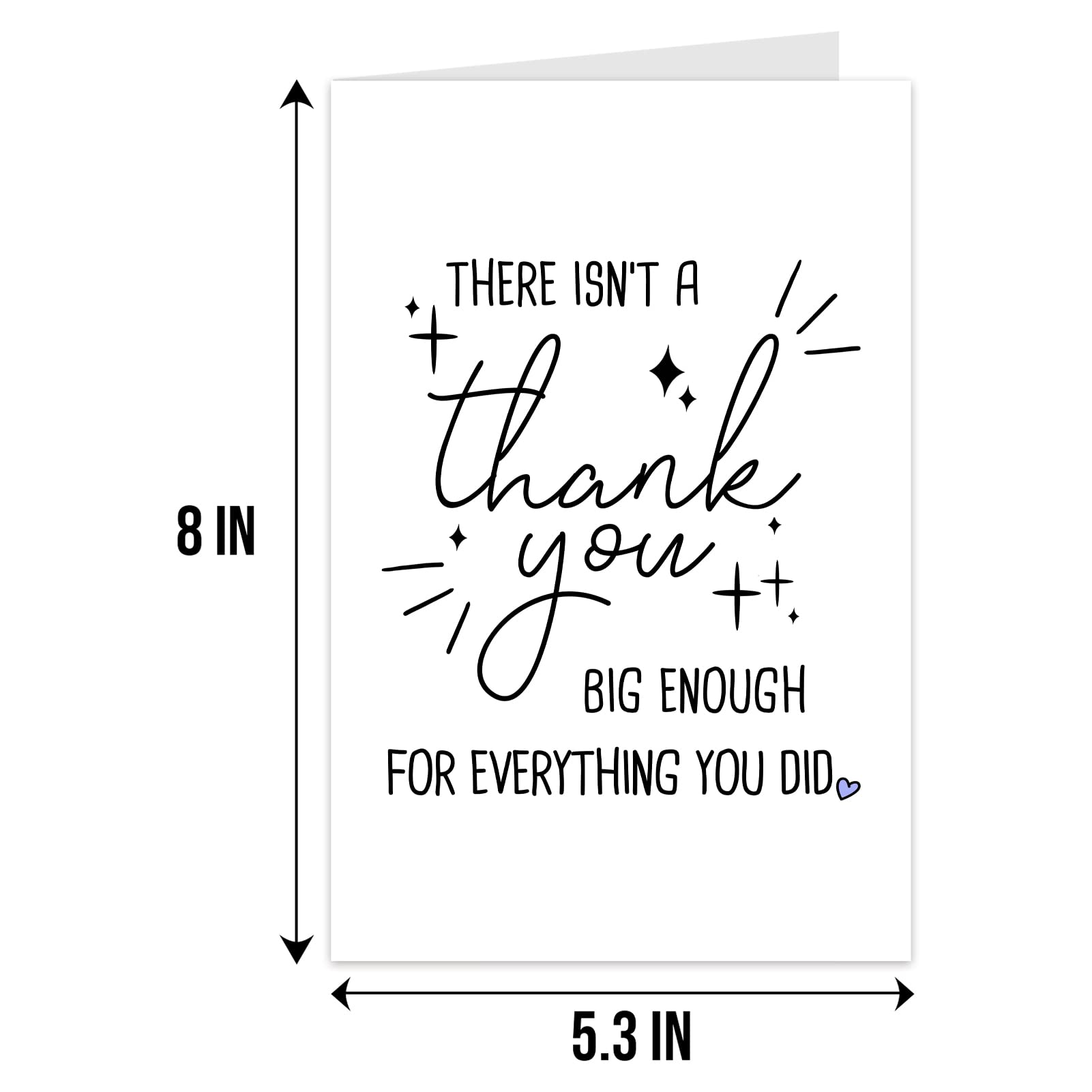 Qiliji Funny Thank You Card, Humor Appreciation Card for Women Men, There Isn't A Thank You Big Enough For Everything You Did