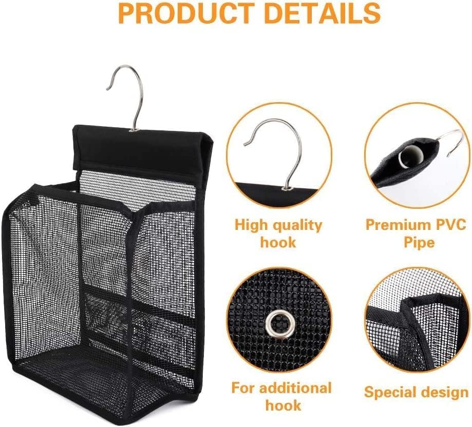 GGMOVE 2 Pack Hanging Mesh Shower Caddy College with Hooks, Bath Baskets Organizer Storage for College Dorm Rooms, Gym, Swimming and Travel