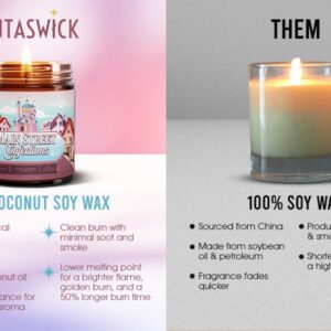 Fantaswick's Main Street Confections Candle | 100% Natural Coconut Soy Wax & Cotton Wick in Amber Candle Jar | Hand-Poured in Texas | 9oz