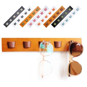 acocofe sunglass organizer glasses holder,wood eyeglass storage holder,sunglasses rack eyewear display((brown-brown)