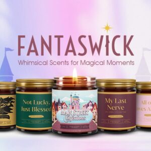 Fantaswick's Main Street Confections Candle | 100% Natural Coconut Soy Wax & Cotton Wick in Amber Candle Jar | Hand-Poured in Texas | 9oz