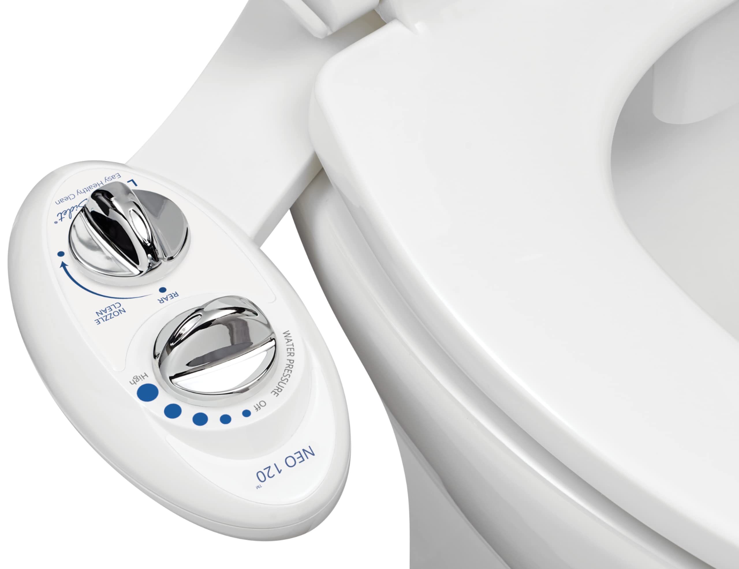 LUXE Bidet NEO 320 - Self Cleaning Dual Nozzle - Hot and Cold Water Non-Electric Bidet Toilet Attachment& NEO 120 - Self Cleaning Nozzle - Fresh Water Non-Electric Bidet Toilet Attachment