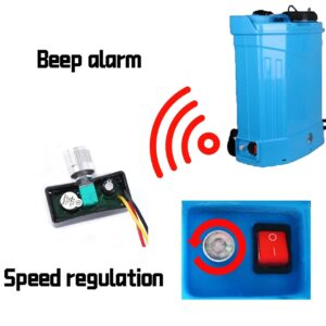 Adjustable Pressure Switch of Electric Spray, 12V Motor Speed Controller, Control Machine Rotation Speed, Suitable for Agriculture, Animal Husbandry, Fishery, Forestry (with Buzzer Alarm)