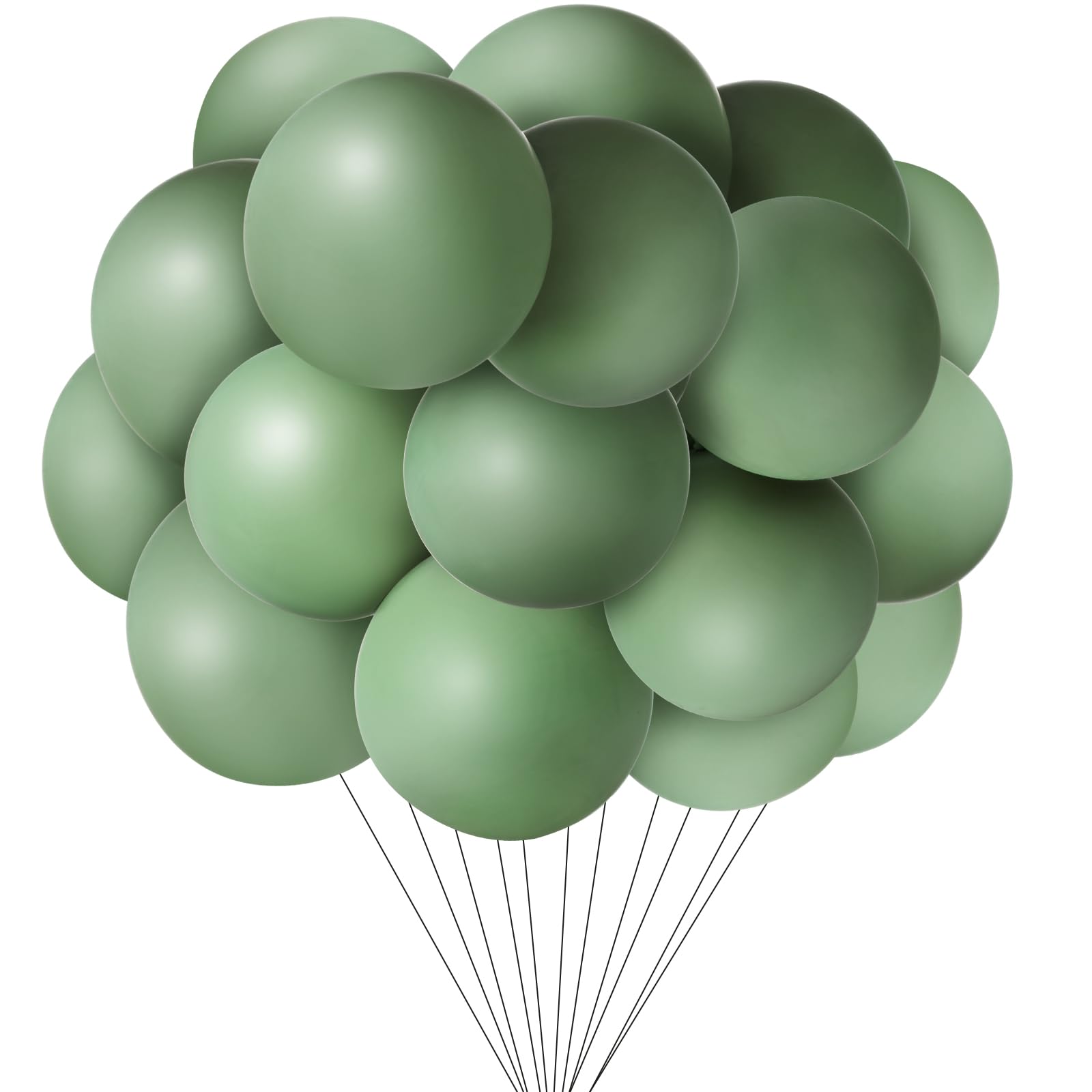 Jenaai 20 Pcs 24 Inch Balloons Large Sage Green Balloons Giant Wedding Olive Green Thick Big Jumbo Eucalyptus Latex Balloons for Birthday Bridal Shower Wedding Party Decorations