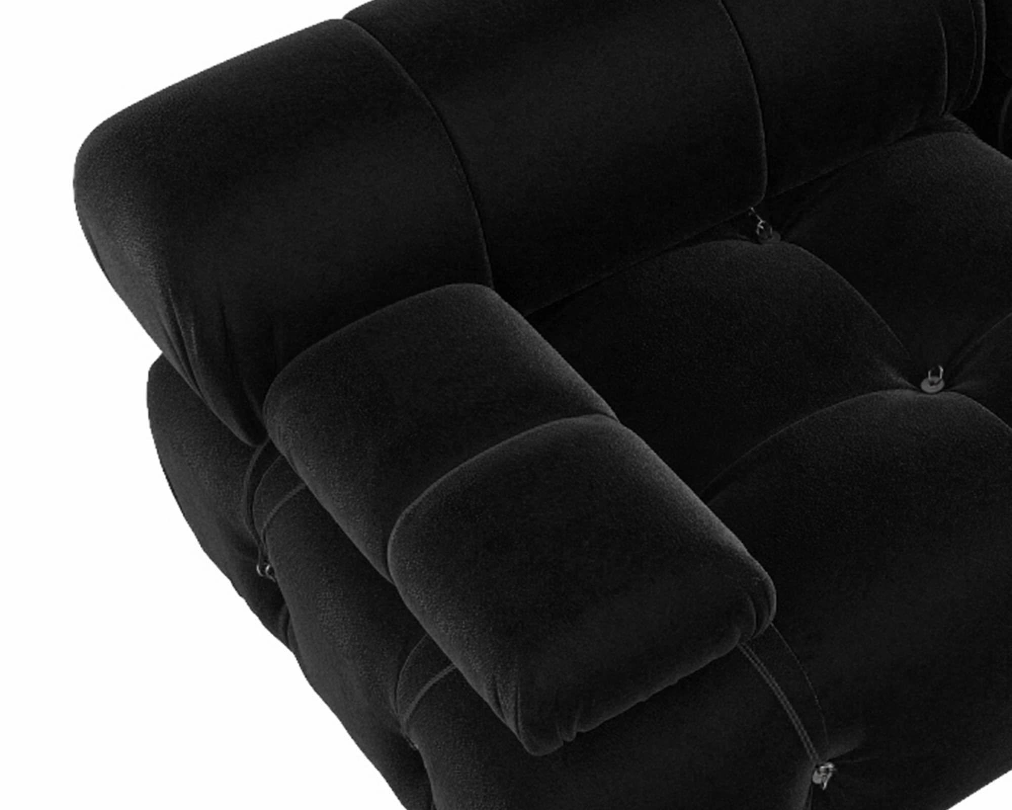 TIFLON Modular Sectional Sofa,Minimalist Velvet Sofas Couches, Modern Convertible Couch 3 Seats Living Room Sofa Sets for Office Apartment,104"(Black)