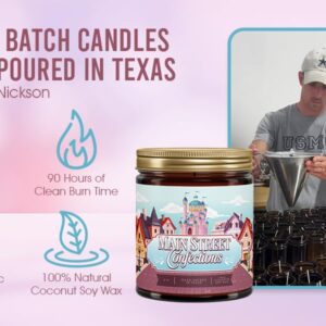 Fantaswick's Main Street Confections Candle | 100% Natural Coconut Soy Wax & Cotton Wick in Amber Candle Jar | Hand-Poured in Texas | 9oz