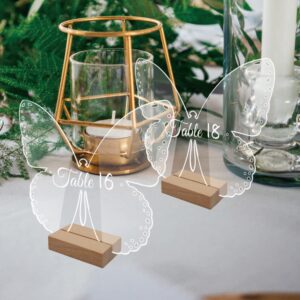 NUOBESTY Blank Table Signs 10 Sets Butterfly Table Placement Wedding Party Decorations Wedding Decorations Butterfly Table Sign Acrylic Table Sign Dining Room Table Decor Blank Flag Desk