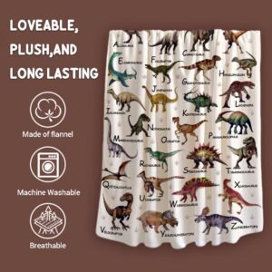 Dinosaurs Blanket Gifts Super Soft Lightweight Flannel Dinosaurs Bed Alphabet Blankets Throw for Kids, Adult, Suitable for Couch, Sofa, Bed, Camping, Travel All Seasons 40"x50" for Kid