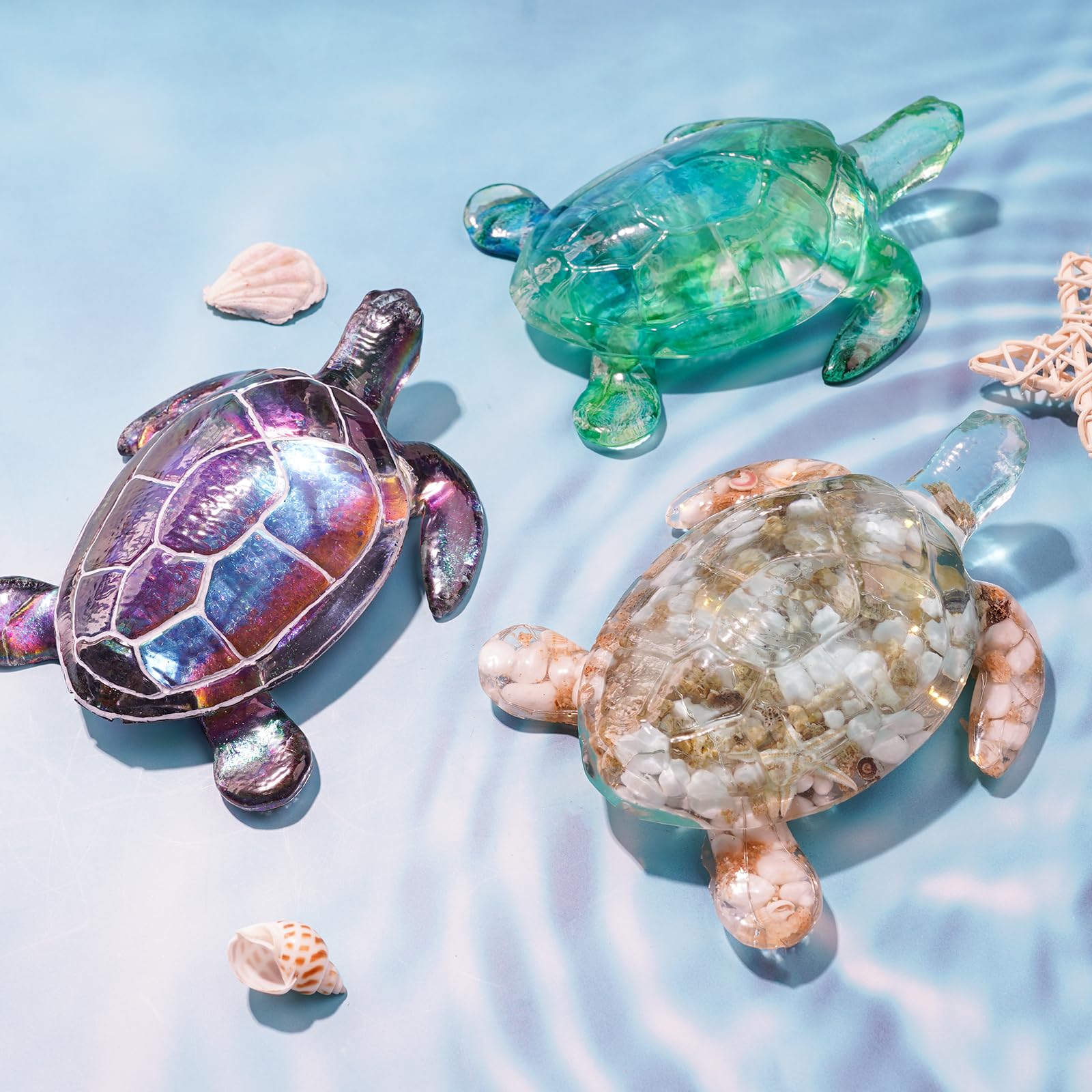 LET'S RESIN Turtle Shape Resin Molds, 3D Animal Silicone Molds for Epoxy Resin, Large Sea Turtle Marine Art Silicone Resin Molds for Resin Craft, Ocean Theme Resin Night Lights, Home Decor