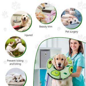 Dog Cone Collar for Small Medium Large Dogs for After Surgery, Pet Inflatable Neck Donut Collar Soft Protective Recovery Cone for Dogs and Cats - Alternative E Collar Does Not Block Vision - Green,L