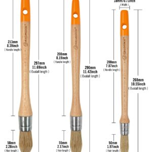 ROLLINGDOG Trim Paint Brush-3PC Trim Brush Set,Small Paint Brush, Edge Painting Tool for Windows, Walls,Doors(15mm,18mm,21mm)