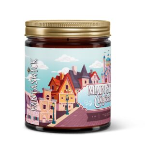 Fantaswick's Main Street Confections Candle | 100% Natural Coconut Soy Wax & Cotton Wick in Amber Candle Jar | Hand-Poured in Texas | 9oz