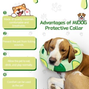 Dog Cone Collar for Small Medium Large Dogs for After Surgery, Pet Inflatable Neck Donut Collar Soft Protective Recovery Cone for Dogs and Cats - Alternative E Collar Does Not Block Vision - Green,L