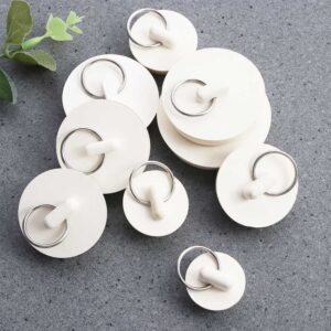 Tub Stopper Rubber Sink Stopper Durable White Drain Plug Rubber Universal Washbasin Leak-Proof Stopper for Bathroom Kitchen(A1,White)