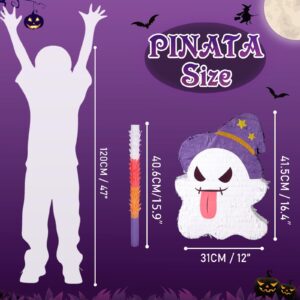 WERNNSAI Ghost Piñata - Cute Scary Piñata with Stick and Blindfold Kids Costume Party Games School Theme Game Night Ghost Piñata Ghost Party Game Girls Boys 6.4”x 12.4”