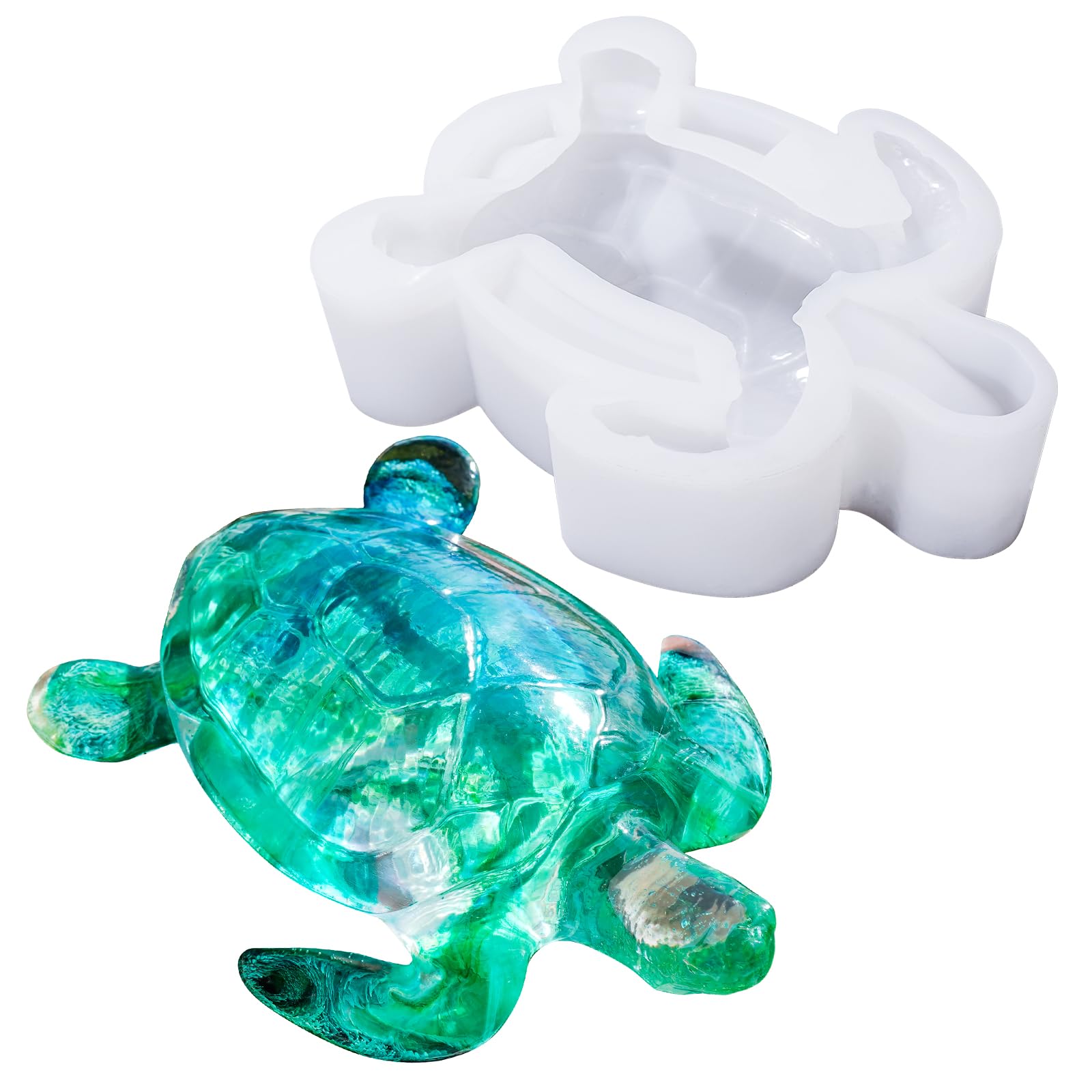 LET'S RESIN Turtle Shape Resin Molds, 3D Animal Silicone Molds for Epoxy Resin, Large Sea Turtle Marine Art Silicone Resin Molds for Resin Craft, Ocean Theme Resin Night Lights, Home Decor