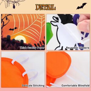 Pin The Spider on The Web - Halloween Party Games for Kids Halloween Game Boys Halloween Birthday Game Girls Pin Game with 24 PCS Stickers Blindfold Halloween Classroom Games