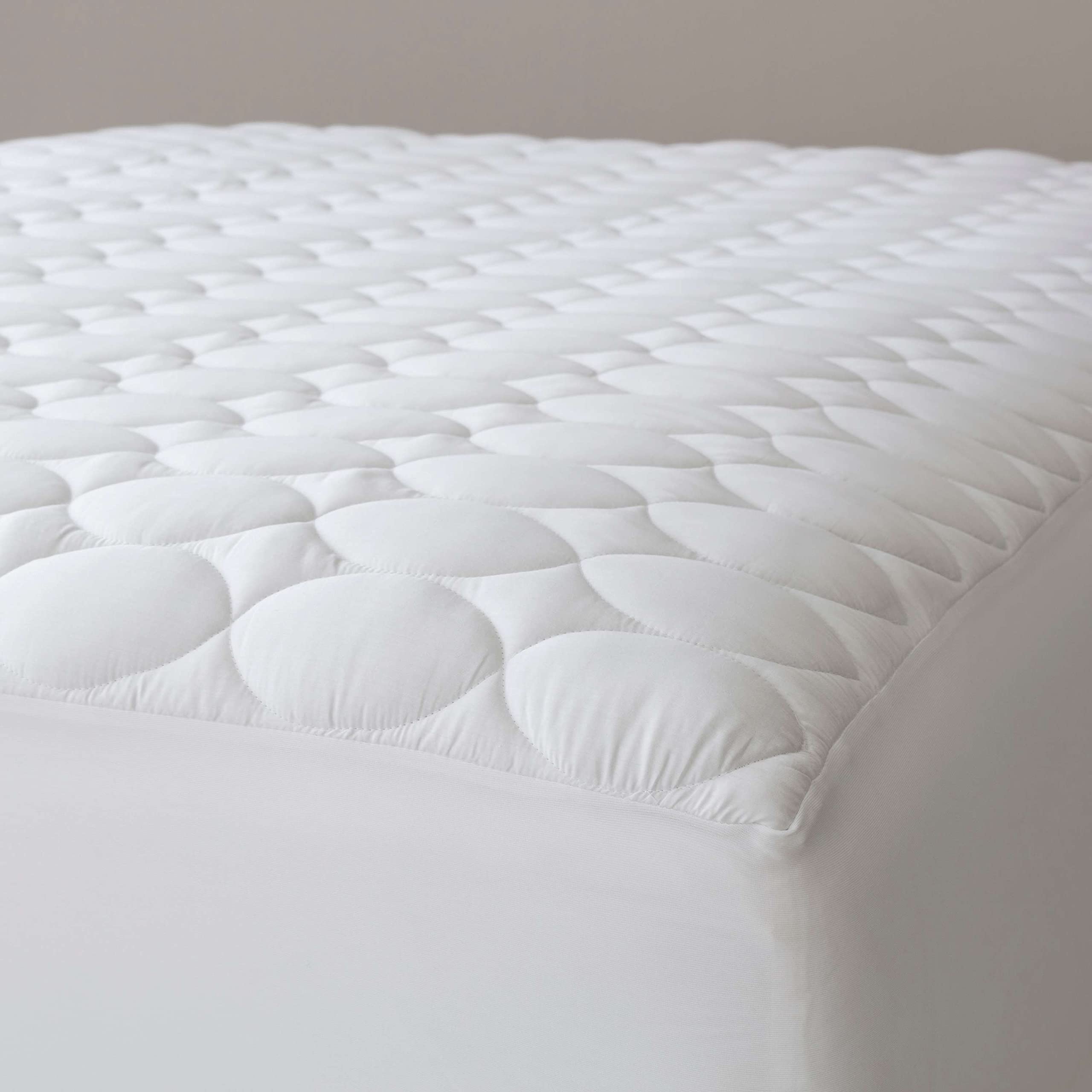 Pine Cone Hill Mattress Pad, Queen Size, White Solid Pattern