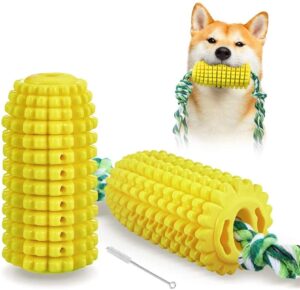 etlin teeth cleaning chew toys dog toothbrush chew toy indestructible dental care corn shape chew and clean teeth dog toys with toothbrush set toys