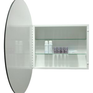 HESONTH Medicine Cabinet Round 28 Inch x 28 Inch Bathroom Cabinet Mirror, Circular Storage Cabinet Round Frameless Mirror Cabinet with Surface Mounted