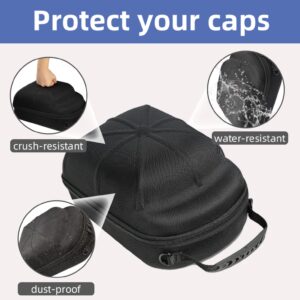 Hat case for Baseball Cap, Hard hat Travel case, caps Holder, Baseball Hat Organizer, Holding up to 6 caps for Travel and Home Storage Black