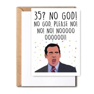 funny 35th birthday card - michael scott birthday card - greeting birthday card - husband with kraft envelope - card for him