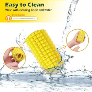 ETLIN Teeth Cleaning Chew Toys Dog Toothbrush Chew Toy Indestructible Dental Care Corn Shape Chew and Clean Teeth Dog Toys with Toothbrush Set Toys