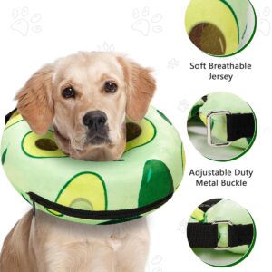 Dog Cone Collar for Small Medium Large Dogs for After Surgery, Pet Inflatable Neck Donut Collar Soft Protective Recovery Cone for Dogs and Cats - Alternative E Collar Does Not Block Vision - Green,L