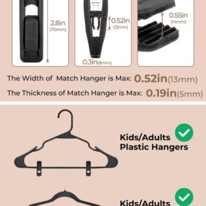 COZYMOOD Velvet Hanger Clips for Pants 24 Pack, Durable Clothes Hanger Clips for Velvet Hangers, Multi-Purpose Velvet Clips for Hangers, Black Velvet Hanger Clips for Baby Clothes