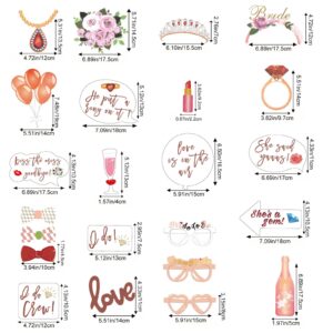 Mayzurain Wedding Bridal Shower Photo Booth Props, Rose Gold Bachelorette Photo Booth (23pcs.)