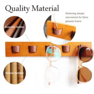 ACOCOFE Sunglass Organizer Glasses Holder,Wood Eyeglass Storage Holder,Sunglasses Rack Eyewear Display((Brown-brown)