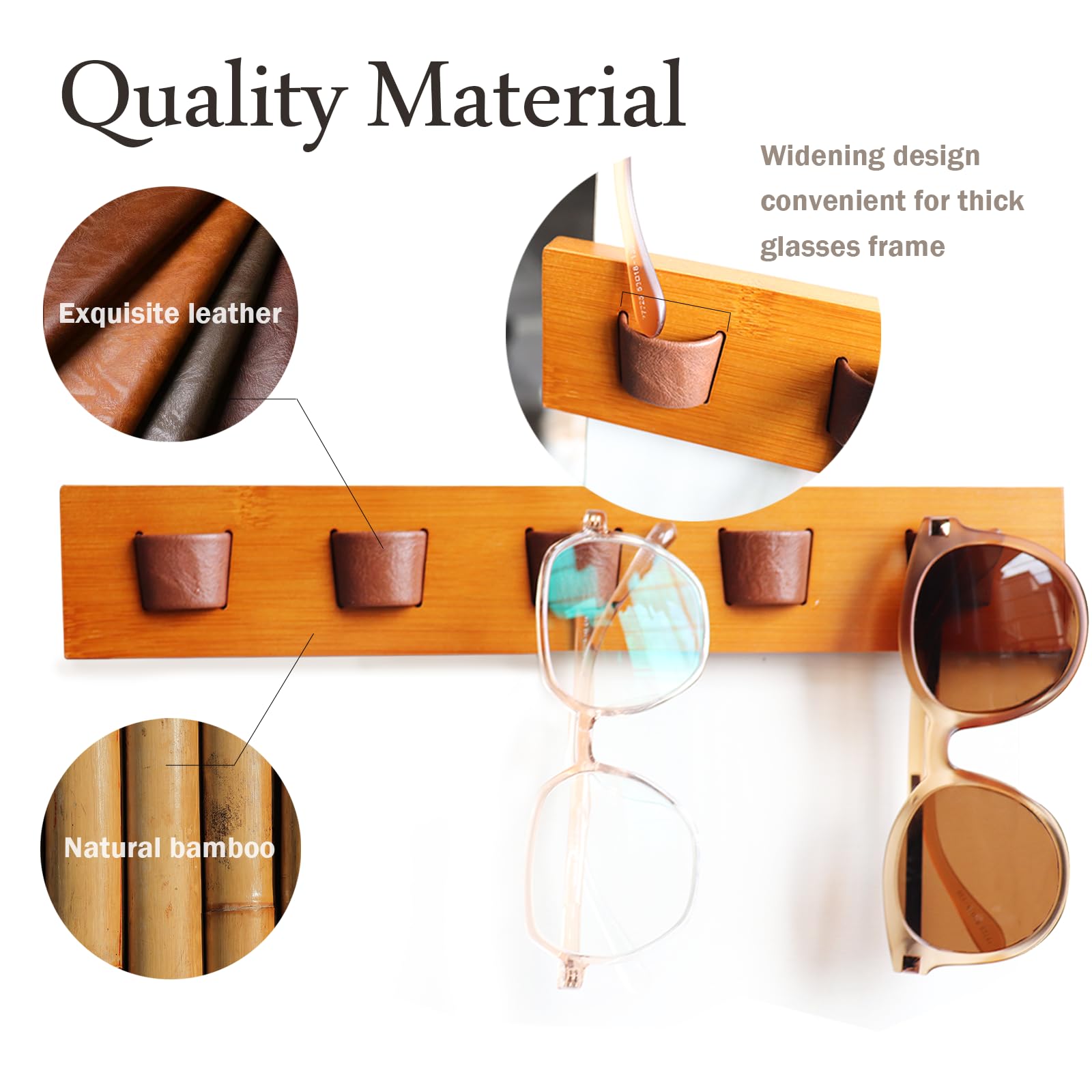 ACOCOFE Sunglass Organizer Glasses Holder,Wood Eyeglass Storage Holder,Sunglasses Rack Eyewear Display((Brown-brown)